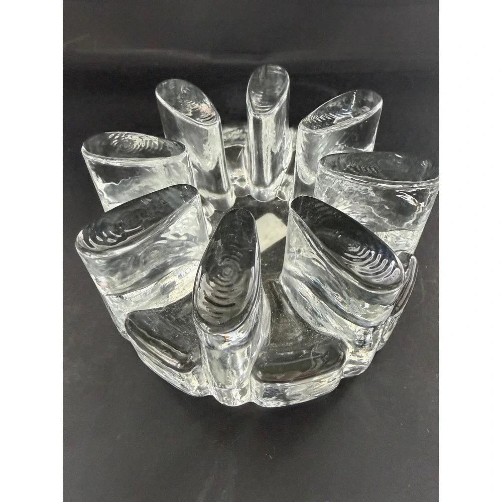 Vintage Clear Glass Trivet |  Candle Holder | Pot Warmer|   Portugal